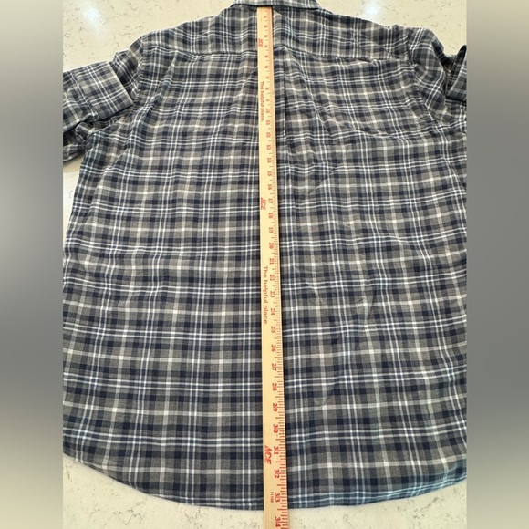 Johnnie-O Lester Shirt Mens XXL Blue Gray Plaid Dbl Cloth Long Sleeve Cotton EUC - Picture 3 of 12